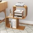 thumbnail image 5 of Gymax 2PCS Bamboo Geometric Bookshelf 2-Tier S-Shaped Bookcase w/ Anti-tipping Device, 5 of 10