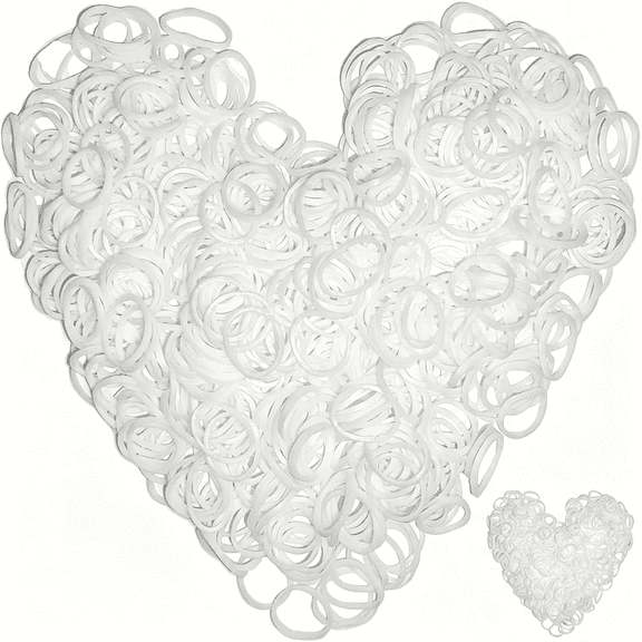 CCOCC 2000 Rubber Band Mini, White Loom Bands. White Rubber Bands for Bracelets