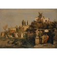 thumbnail image 2 of Arnold Böcklin 18x14 Black Ornate Wood Framed Double Matted Museum Art Print Titled - Ancient Roman Tavern (1866), 2 of 5