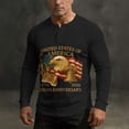 thumbnail image 2 of 250 Anniversary Usa Shirt for Mens Long Sleeve American Flag Graphic T Shirts Patriotic Henley Button Raglan Tees Tops Casual Lightweight Clothes, 2 of 6
