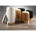 thumbnail image 4 of Marla Contemporary Nesting Pleated Ottoman Set in Gold Metal and Orange Velvet by LumiSource, 4 of 10