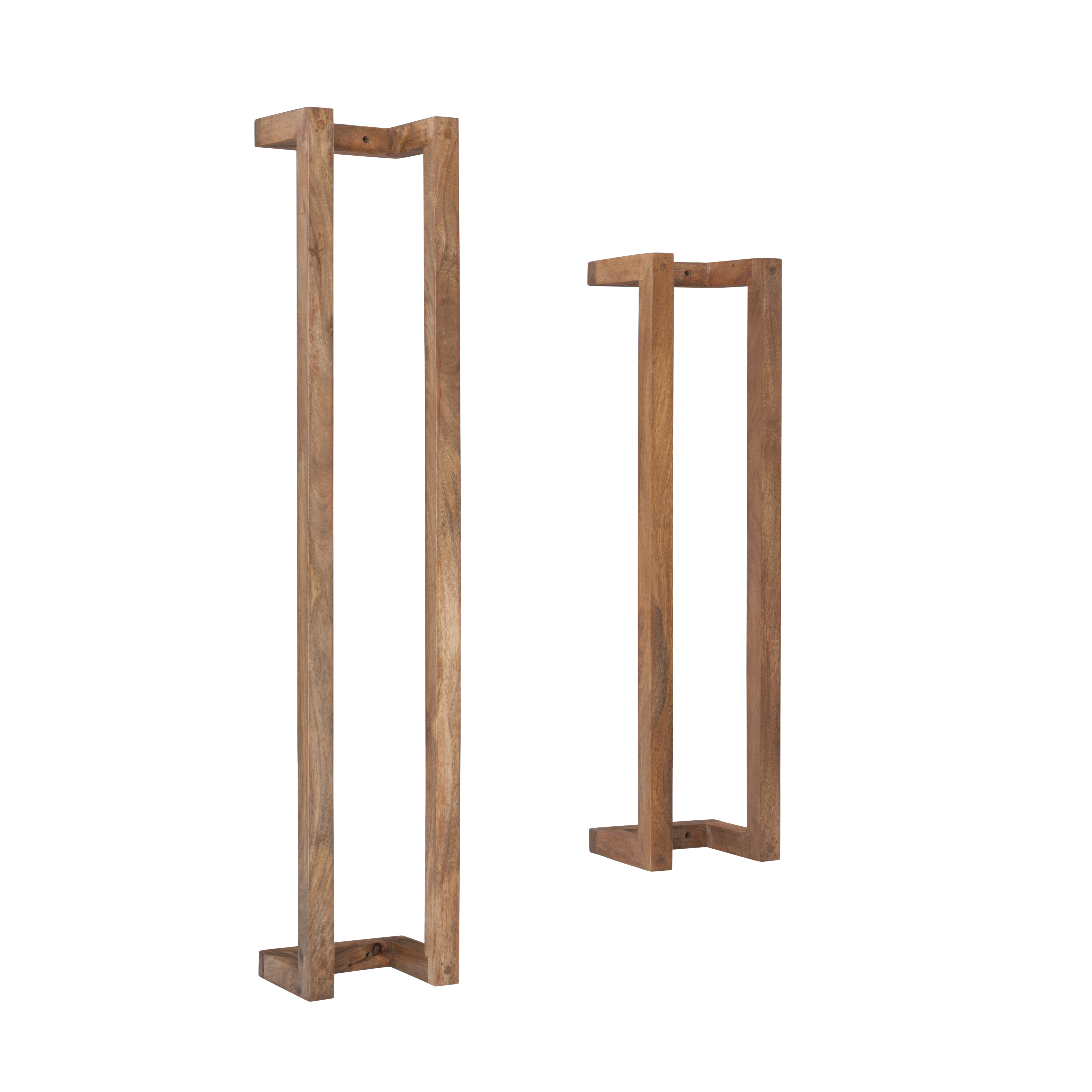 Janelle Wall-Mounted Bathroom Towel Rack, Set of 2, Brown