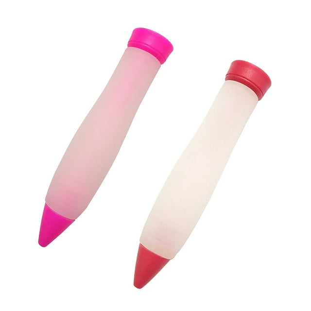 Agiferg 2pc Silicone Fudge Cake Pen Icing Writing Syringe Baking Decoration DIY Tool