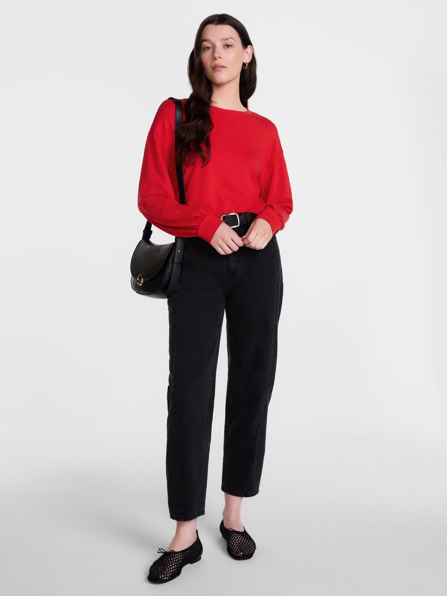 Scenario Women's Oversized Tee with Long Sleeves, Sizes XS-XXXL