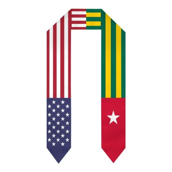 Togo & USA United States Flag Shawl Sash Stole Graduation Shawls Wraps Scraf For International Study