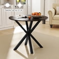 thumbnail image 2 of Gymax Table à Manger Rond de Style Ferme de 36 Pieds' pour 4 avec Base Piédestal Stable à Intersection Brun, 2 of 10