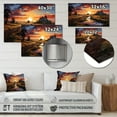 thumbnail image 4 of Designart "Sunset at the Farmhouse" Landscapes Metal Wall Art Prints, 4 of 5
