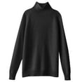 thumbnail image 4 of Womens Turtleneck Long Sleeve Sweater Tops Casual Soft Knit Fit Lightweight Basic Pullover Fall Work Outfits Black M, 4 of 4