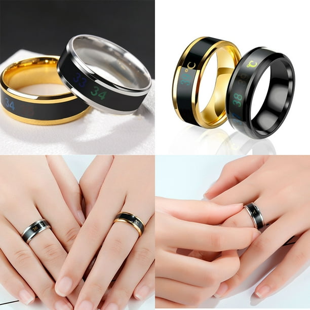 ziyahi Temperature Ring Cool Fashionable Band Rings Emotional Tracker  Finger Jewelry Magic Charm Wedding Women Men Gifts Blue 