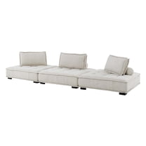 Modular Deep Tufted Sofa Set, Beige, Fabric, Modern Contemporary French Country, Living Lounge Cafe Room Hotel Lobby Hospitality