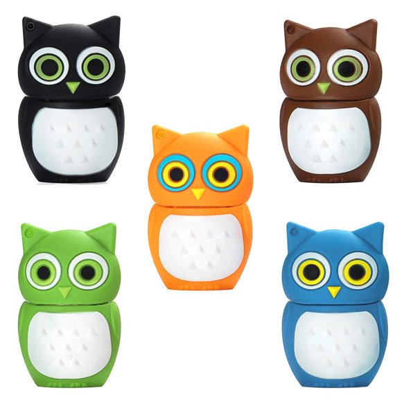 BorlterClamp USB Flash Drive with Cute Colorful Owl Pattern 16GB Pack of 5 Pcs USB Drive Thumb Drive Gift for Students and Children