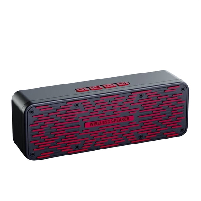 Altavoz Bluetooth Inalámbrico S19, Subwoofer, Radio Portátil para Exteriores, Coche, Teléfono Móvil, Ordenador, Audio Inteligente, Color Rojo.