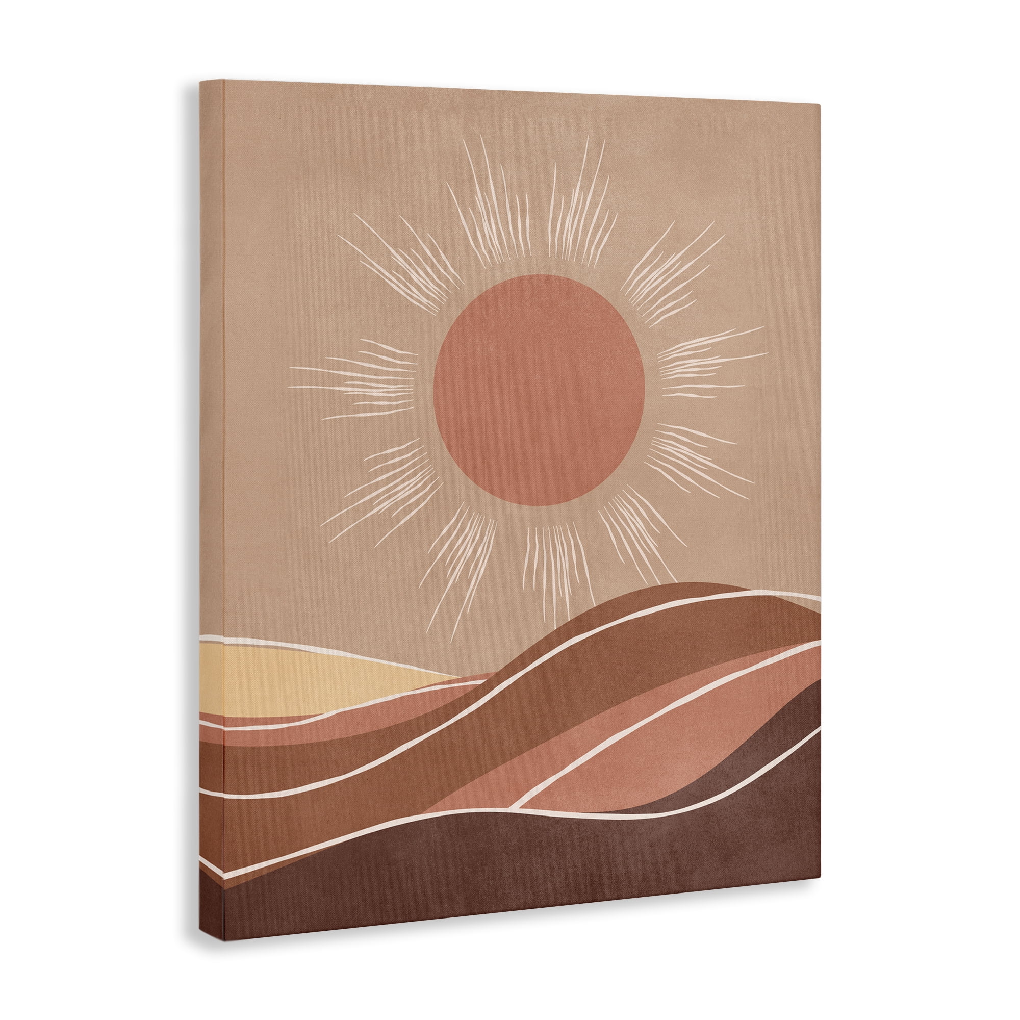 Stupell Industries Boho Sun over Desert Landscape & Nature Painting Wrapped Canvas Art Print Wall Art, 16 x 20