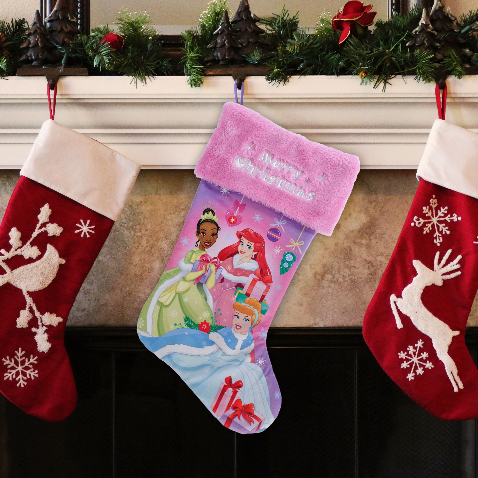 Disney Princess 20 Inch Velvet Christmas Stocking – Holiday Kids Stocking