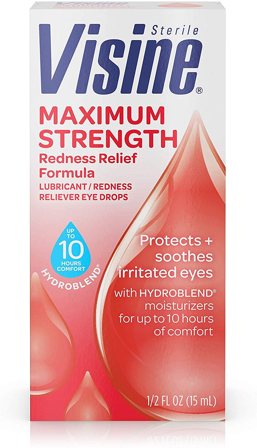 Visine Maximum Strength Redness Relief Formula Eye Drops, 0.5 Fl. Oz