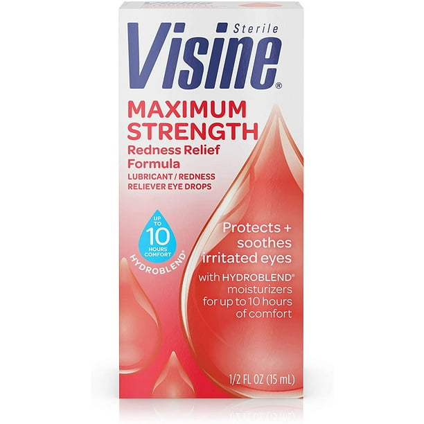 Visine Maximum Strength Redness Relief Formula Eye Drops, 0.5 Fl. Oz