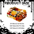 thumbnail image 2 of Halloween Fleece Throw Blanket Pumpkin Leaves Fall Plaid Blanket Soft Fuzzy Plush For Couch Sofa Or Bed Flannel Blanket For Kids Adults Wife Light Blanket, 2 of 7