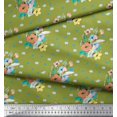 thumbnail image 3 of Soimoi Green Velvet Fabric Artistic Floral Print Sewing Fabric Yard 58 Inch Wide, 3 of 3
