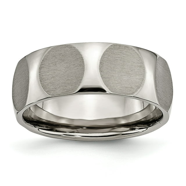 Bague en Satin Titane Facetté 8mm 6 Tailles