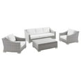thumbnail image 2 of Modway Conway 4-Piece Outdoor Patio Wicker Rattan Furniture Set in Light Gray White, 2 of 10