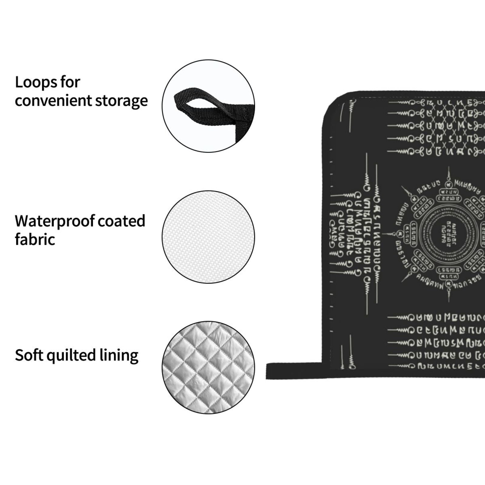 Muay Thai Sacred Symbol 4Pcs Oven Mitts and Pot Holders Sets Oven Kitchen Gloves Hot Pads for Cooking BBQ Baking Grilling