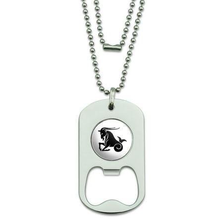 Capricorn The Sea Goat Zodiac Horoscope Dog Tag Bottle