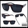 thumbnail image 2 of SA106 Wraparound Sport Sunglasses for Men UV400 Lightweight Rectangular Matte Tortoise Frame - Black Lens, 2 of 6