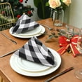 thumbnail image 3 of Dreamtimes Black and White Buffalo Check Cloth Napkins Set of 1,Reusable Washable Polyester Dinner Table Napkins for Kitchen,Dining,Restaurant,Party Decoration, 3 of 7