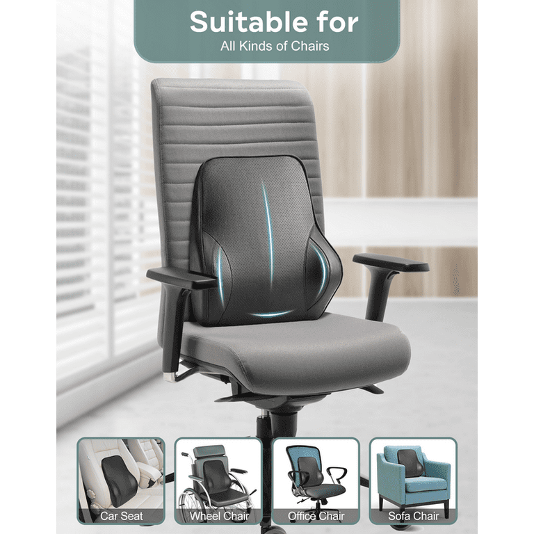 SEG Direct Lumbar Support for Car, Ergonomic Back Support for Office Chair, Driving Fatigue Back Pain Relief, Memory Foam with Breathable Leather