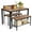 Brown, variant on Gymax 4pcs Dining Table Set Rustic Desk 2 Chairs & Bench w/ Storage Rack Grey