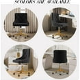 thumbnail image 4 of Velvet Armless Home Office Desk Chair, Swivel Height-Adjustable Small Cute Vanity Chair for Women/Girls, Comfy Makeup Chair with Rivet and Gold Base for Living Room, Bedroom(Black), 4 of 18