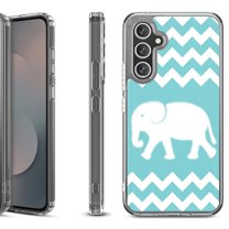 Shockproof Protective Phone Case Cover for Samsung Galaxy S25 FE, by OneToughShield - Chevron/Elephant