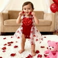 thumbnail image 6 of Splozh Newborn Baby Rompers Unisex Baby Girls' Valentine's Day Flower Embroidered Heart Sleeveless Romper Dress Red,3-6 Months, 6 of 9