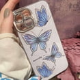 thumbnail image 2 of Glitter Aesthetic Blue Butterfly Case for iPhone 14(NOT Pro) with Crystal Bow Phone Chain Charm,Retro Y2K Trendy Full Sparkle Camera Lens Protective Slim Cover+Wristchain(i14 6.1"), 2 of 9
