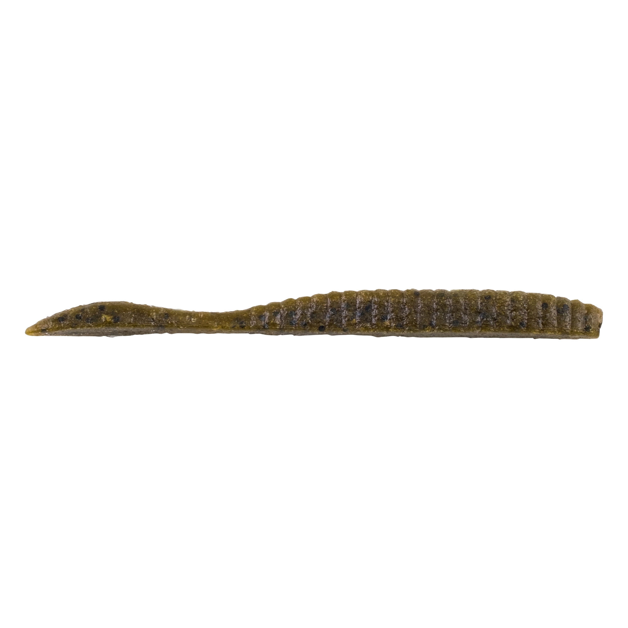 (2 pack) Berkley PowerBait® MaxScent Flat Worm Finesse Fishing Bait, Green Pumpkin, 3.6in | 9cm, Irresistible Scent & Flavor, Versatile Profile, Ideal for Drop Shot Presentation