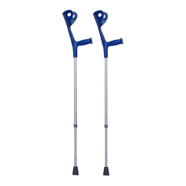 2 Muletas Mobicare Tipo Canadiense Plástico Azul Altura Ajustable JL937L-BL