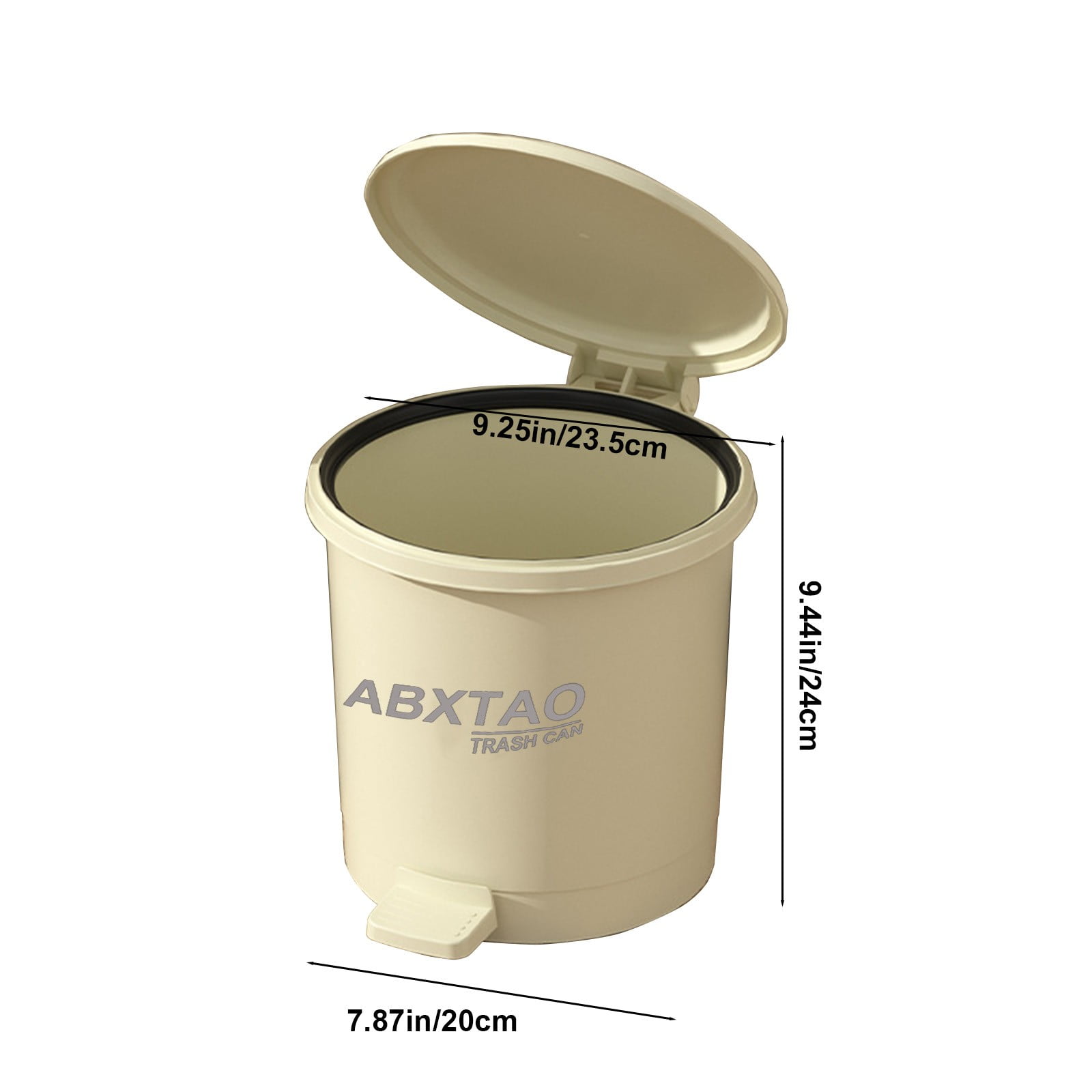 Modern Plastic Foot Pedal Trash Can with Lid | Durable Odor Control Garbage Bin for Kitchen Bathroom Office | Silent Close | Multiple Sizes Available | 1 Pack