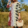 thumbnail image 4 of Red Plaid with Lace And Piano Keys-2 Dress Summer Dresses Woman Street Style Big Size Casual Dress, 4 of 9
