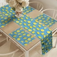 thumbnail image 2 of Ambesonne Lemon Table Runner & Placemats, Summer Theme Energetic Fruit, Placemat 4 pcs + Runner 16"x72", Sky Blue and Mustard, 2 of 2