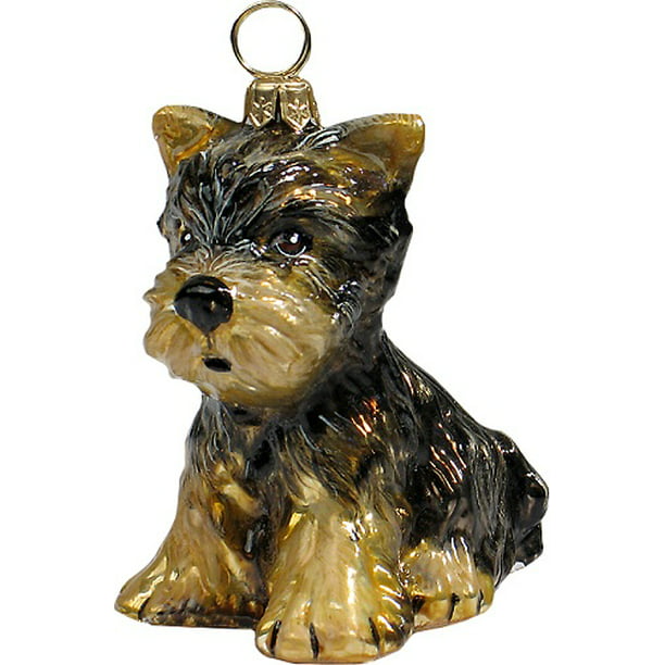 Yorkshire Terrier Yorkie Puppy Dog Polish Blown Glass Christmas Ornament -  Walmart.com