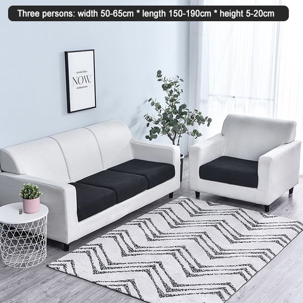 CAROOTU Solid Color Thicken Elastic Sofa Seat Cushion Cover Furniture Protector Corn