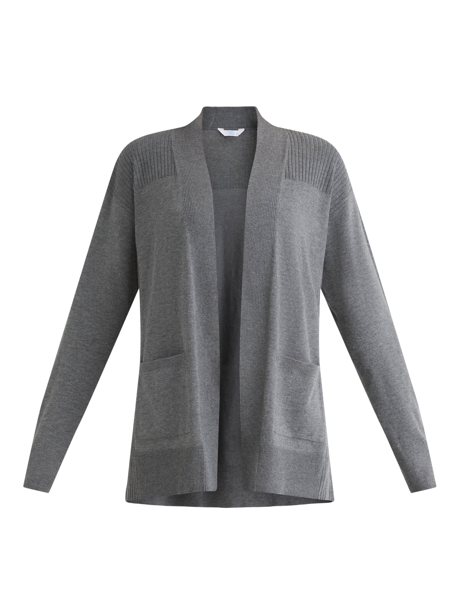 Time and Tru Women's and Women's Plus Open Front Cardigan Sweater, Sizes XS-4X