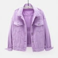thumbnail image 3 of Spring and Autumn New Colorful Large Size Denim Jacket Women‘s Short Korean Style Loose bf Long Sleeve Jacket Student, 3 of 6