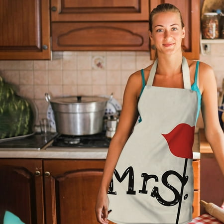 

Ovzne 1pc Parent Adult The Family Kitchen Lovely Print Linen Family Aprons