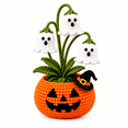 thumbnail image 7 of Crochet Halloween Potted Plant, Handmade Yarn Pumpkin Ghost Decor, 7.87 Inch Spooky Fall Tabletop Decoration for Desk, Shelf, Office, Bedroom and Home, 7 of 7