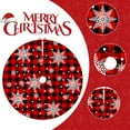 thumbnail image 4 of HadinEEon Christmas Tree Skirt, 48 inches Red Buffalo Plaid Christmas Tree Mat, Rustic Xmas Decor (Snowflake), 4 of 5