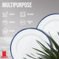 thumbnail image 6 of Red Co. Set of 4 Enamelware Metal Classic 8" Round Salad Plate, Solid White/Navy Blue Rim, 6 of 8