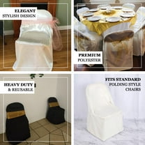 Efavormart 10pcs Ivory Linen Polyester Folding Chair Cover Dinning Chair Slipcover For Wedding Party Event Banquet Catering