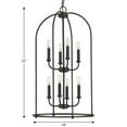thumbnail image 4 of Progress Lighting Leyden 8-Light Foyer Pendant, Matte Black, Open-Frame, Brushed Nickel Finish, 4 of 4