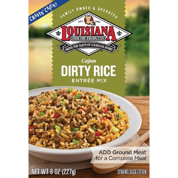 Louisiana Fish Fry Company Dirty Rice Dinner Mix, 8 Ounces (Pack of 3